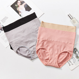 Bragas de mujer Calzoncillos de cintura alta Pantalones cortos de algodón cálidos de nido de abeja 3D para bragas indias de tamaño personalizado y ropa interior sin costuras de tiro alto - Product Image 1