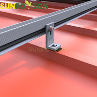 Kit de montage solaire en L avec boulons, support de fixation en aluminium pour toit en tôle