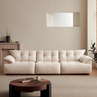 Canapé modulaire une place de luxe léger, style bourgeon de fleur, en tissu chenille, assise profonde, design moderne et luxueux pour salon.