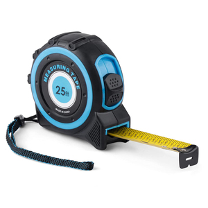 Metro a nastro in acciaio con custodia in plastica, 5 metri, gancio magnetico, doppio lato, sistema imperiale, metro a nastro tascabile - Product Image 1