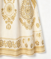 Robe midi sans manches en nylon à col, imprimé cachemire doré, taille à cordon, décontractée pour la plage, vente en gros pour femmes