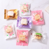 MorSun 100pcs 7*10cm Sacs de bonbons à biscuits faits à la main Hot Seal Snacks Emballage de biscuits flocon de neige Noël Anniversaire Fête de mariage
