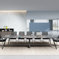 Table de conférence modulaire moderne avec structure en fer et panneau en bois, facile à nettoyer, combinaison chaise de bureau et de salle de classe