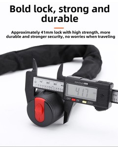 Antivol de chaîne robuste pour moto et vélo, en acier renforcé, avec 2 clés - Product Image 3