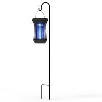 Tueur de moustiques UV à énergie solaire, piège à insectes électrique et piège à insectes pour jardin, patio et espaces extérieurs
