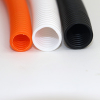 Gaine de protection de câbles flexible en PVC, tuyau/gaine en plastique ondulé blanc/noir pour la gestion du câblage