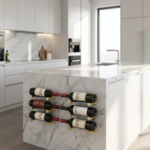 Système moderne de rangement mural <span class=keywords><strong>pour</strong></span> 2 bouteilles de <span class=keywords><strong>vin</strong></span>, <span class=keywords><strong>étagère</strong></span> flottante <span class=keywords><strong>en</strong></span> métal noir <span class=keywords><strong>pour</strong></span> <span class=keywords><strong>cave</strong></span> <span class=keywords><strong>à</strong></span> <span class=keywords><strong>vin</strong></span> - Product Image 4