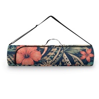 Sac de transport pour tapis de yoga et de Pilates à fermeture éclair, imprimé coquillage hibiscus samoan, avec bandoulière réglable, directement de l'usine