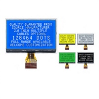 شاشة YSD مقاس 2.8 بوصة طراز COG12864-5-2 سوداء اللون، شاشة LCD كريستال سائل 3.3 فولت، وحدة عرض نقطية للاستخدام الصناعي، مقاس 60.77×32.94 ملم