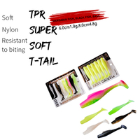 Vente en gros, 6cm, 8cm, 10cm, queue de pagaie de bar, leurre souple en plastique, swimbait, appât de pêche en eau douce et salée