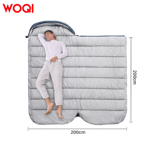 Sac de couchage Woqi Mummy bleu marine 1,3 kg léger en nylon imperméable pour le camping, la randonnée et les activités de plein air - Product Image 4
