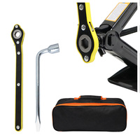 Kit de cric à ciseaux de voiture de 2 tonnes avec clé universelle en forme de L, outil d'urgence en acier utilisé pour le remplacement des pneus, pièces de voiture/réparation de pneus
