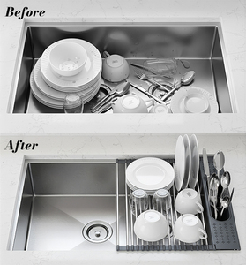 <span class=keywords><strong>Escurridor</strong></span> de Platos Enrollable para Fregadero, <span class=keywords><strong>Multiusos</strong></span>, <span class=keywords><strong>Plegable</strong></span>, de Acero Inoxidable, para Cocina - Product Image 4