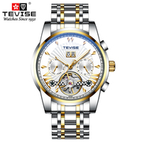 Montre mécanique de luxe pour homme, bracelet en acier inoxydable de haute qualité, automatique, lumineuse, étanche, calendrier, tourbillon, style hip-hop