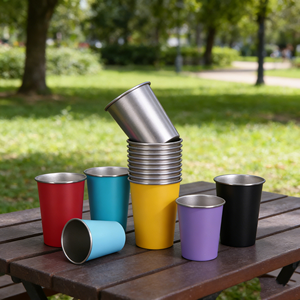 Vente en gros de gobelets de fête en acier inoxydable de 500 ml, gobelets à bière en aluminium avec logo personnalisé, pour jeux de pong, fêtes de famille, 16 oz - Product Image 1