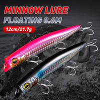 Leurre flottant Mino Plastic Freshwater Salmon Pike Shallow Lip pour la pêche en lac 12cm 21.7g