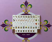 2026 Mardi Gras Carnaval Opvouwbare 2-laags Acryl Amerikaanse Mahjong Set 160 stuks Aangepaste Masker Fleur-de-lis Tegels Paarse Glitter