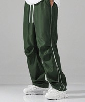 Pantalon de jogging large pour femme en Spandex et Polyester, taille élastique, bande latérale, coupe ample, longueur intégrale, décontracté, ODM OEM