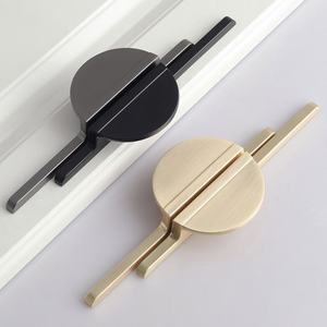 European Simple Kitchen Bedroom <b>Handle</b> Brushed Bathroom Cabinet Wardrobe Golden Gray Black Round Closet <b>Handles</b> - Product Image 4