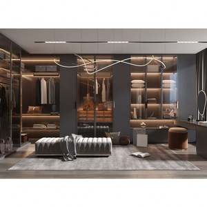 Armarios de Ropa de Alta Calidad, Estilo Italiano de Lujo, Muebles para Dormitorio de Casa u Hotel, Armario Vestidor con Puerta de Vidrio y Madera - Product Image 3