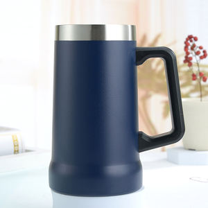 Logo personnalisé 24oz 710ml Tasse de bière en acier inoxydable à double paroi chauffée sous vide avec poignée - Product Image 3