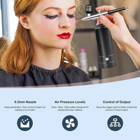 Kit aérographe Mini aérographe portable avec compresseur Kit de pistolet aérographe sans fil pour le maquillage, la peinture et la décoration de gâteaux