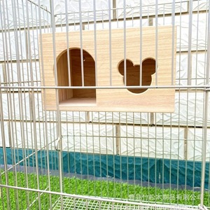 บ้านไม้สำหรับสัตว์เลี้ยงขนาดเล็ก สำหรับหนูแฮมสเตอร์ ที่หลบซ่อนได้ สีธรรมชาติ รูปทรงสี่เหลี่ยมผืนผ้า ดีไซน์ทนทาน ZS0704 ผลิตที่ซานตง - Product Image 1