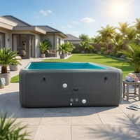 Piscine gonflable carrée à prix d'usine en PVC Drop Stitch avec siège intégré pour divertissement aquatique à domicile et dans la cour