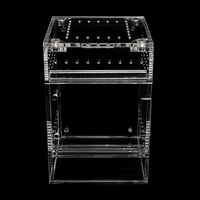 Vente en gros de vitrine d'exposition pour reptiles en acrylique transparent, de haute qualité, design personnalisé, enclos pour reptiles, boîte d'élevage pour araignées sauteuses
