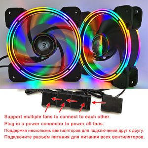 Ventilateur de boîtier de bureau silencieux SNOWMAN 120 mm <span class=keywords><strong>RGB</strong></span>, ventilateur de refroidissement PC silencieux 12 cm avec éclairage <span class=keywords><strong>RGB</strong></span> pour le refroidissement du processeur et du boîtier d'ordinateur - Product Image 3