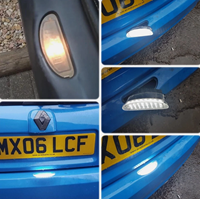 Luz LED sin Errores para Matrícula de Renault Clio II 1998-2005 y Twingo I 1993-2007, Lámparas de Número de Placa Trasera