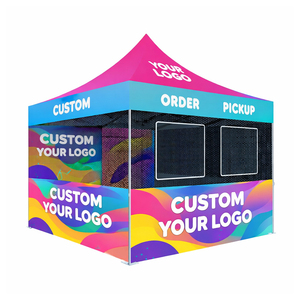 Carpa Plegable de Doble Capa con Impresión Personalizada, Resistente al Viento, para Vendedores de Comida, con Ventana, para <span class=keywords><strong>Eventos</strong></span> Interiores/Exteriores y Ferias Comerciales - Product Image 1