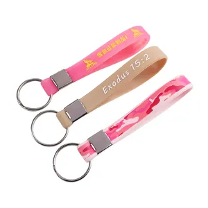 promotional gifts silicone bracelet key chain keyring silicone wristband