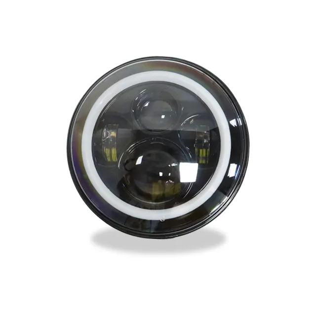 MOXI IOL Phare LED super lumineux 7 pouces 60W Lampe de travail LED ronde avec oeil d'ange pour voitures et motos