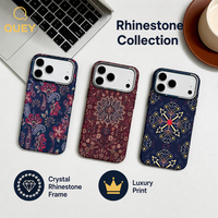 6 Designs Coque de Téléphone en Strass pour iPhone 16 17 18 Pro Max Luxe Cristal Scintillant Antichoc Fine Anti-Poussière