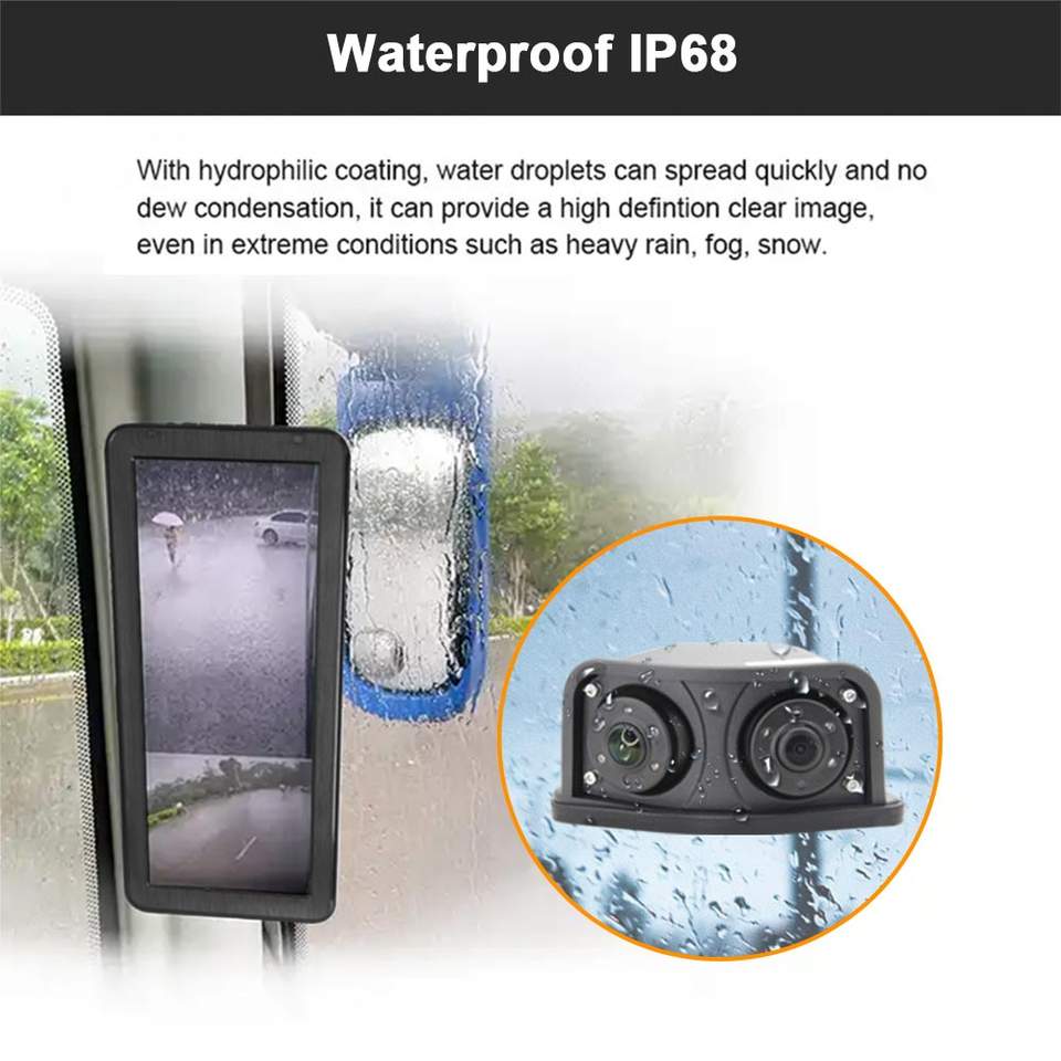 Epark Rear Side Car Camera Waterproof IP68 Truck Vertical Dual Lens ...