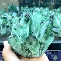 Cristal fantôme vert en gros, amas de cristal de quartz pour la décoration de la maison