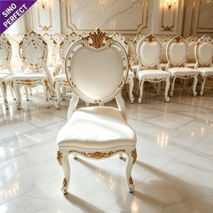 Chaise de banquet vintage en résine plastique blanche OEM ODM, dossier en rotin tressé ovale sculpté, pour cérémonie de mariage et événements. - Product Image 5