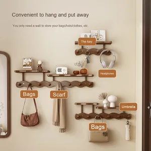 Moderno Wave <span class=keywords><strong>Design</strong></span> a <span class=keywords><strong>parete</strong></span> appendiabiti con portachiavi per portaoggetti per ingresso o camera <span class=keywords><strong>da</strong></span> letto per casa soggiorno mobili - Product Image 3