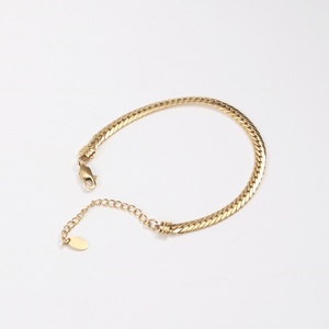 Pulsera de Cadena con Diseño Simple Chapada en Oro de 18K al por Mayor para Mujer - Product Image 1
