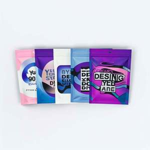 Custom Logo Printed Three-Sided <b>Seal</b> Edible Candy Packing <b>Bags</b> 3.5g Moisture and Smell Proof Foil Packaging for Sugars - Product Image 1
