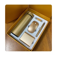 Ensemble Cadeau d'Affaires Personnalisé en Acier Inoxydable avec Logo Sérigraphié : Bouteille Isotherme, Carnet, Stylo, Clé USB, Souris, Parapluie – Idéal pour Entreprises