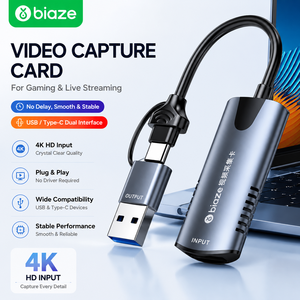 Tarjeta <span class=keywords><strong>de</strong></span> Captura <span class=keywords><strong>de</strong></span> Video HDMI 4K, Dispositivo <span class=keywords><strong>de</strong></span> Captura USB 3.0 Tipo C, <span class=keywords><strong>Grabador</strong></span> <span class=keywords><strong>de</strong></span> <span class=keywords><strong>Juegos</strong></span> <span class=keywords><strong>de</strong></span> Baja Latencia para Transmisión en Vivo, Grabación <span class=keywords><strong>de</strong></span> <span class=keywords><strong>Juegos</strong></span> <span class=keywords><strong>de</strong></span> <span class=keywords><strong>PC</strong></span> y Cámara - Product Image 1
