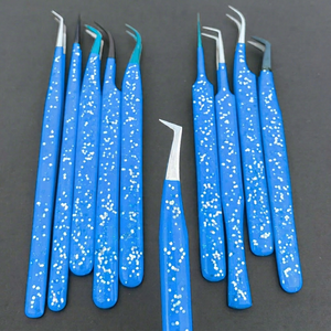 Pinzas para Pestañas de Acero Inoxidable con Acabado Plateado, Diseño Moderno y Profesional, Logotipo Personalizado, Herramientas para Extensión de Pestañas OEM - Product Image 1