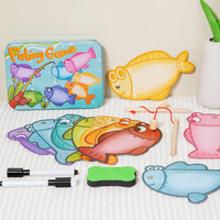 Jeu de pêche Montessori pour bébés avec cartes flash en fer, jeux de dessin, jouets éducatifs pour l'apprentissage de l'alphabet anglais et jouets cognitifs pour enfants
