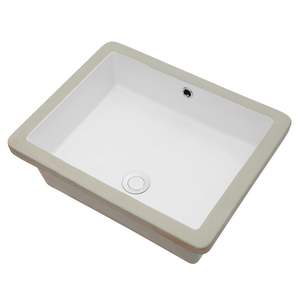 Lavabo rectangular de cerámica Db White para empotrar, 20 x 15.5, con desagüe, un solo orificio, diseño contemporáneo - Product Image 1
