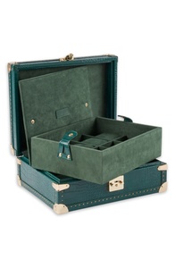 Màu Xanh Lá Cây Đồ Trang Sức Va Li Thương Hiệu <span class=keywords><strong>Logo</strong></span> Hộp Đồng Hồ Snap Nút Đóng Cửa Tùy Chỉnh Nhung Lót Hộp Tổ Chức Mens Đồng Hồ Trường Hợp Du Lịch - Product Image 3