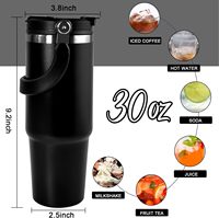 휴대용 20/30oz 사용자 정의 로고 개인화 된 선물 이중 벽 스테인레스 스틸 절연 자동차 텀블러 2 가지 방법 마시는 손잡이 뚜껑