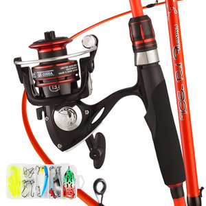 Olta ve makara Combo tam kiti 1.8m 2.1m karbon olta iplik makarası Jig kanca Lures hattı ile Set - Product Image 1