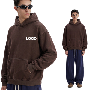 Sudadera con Capucha Oversize para Hombre, Lavado Ácido, Algodón Pesado, Estilo Vintage Desgastado, Unisex, Streetwear, Personalizable, Lisa, Modelo TKAN9071 - Product Image 1